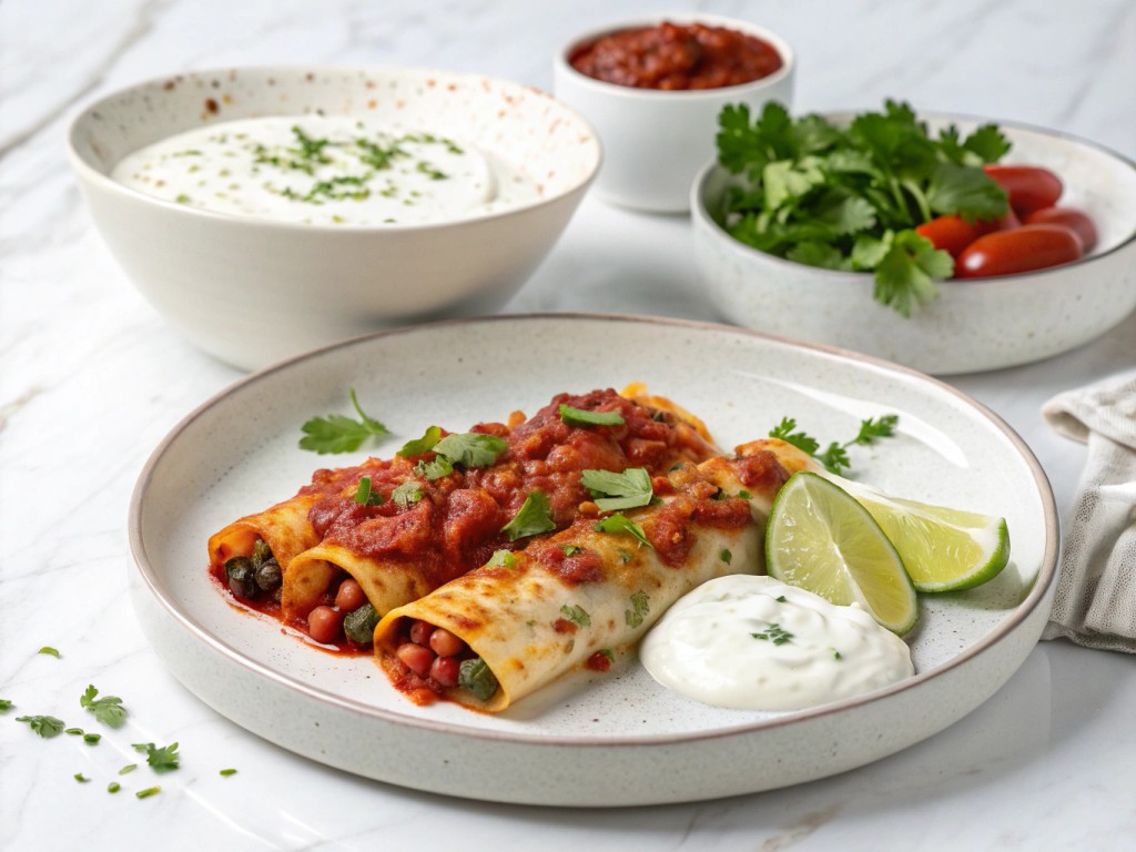 Gefüllte Cannelloni mit Joghurt‑Dip