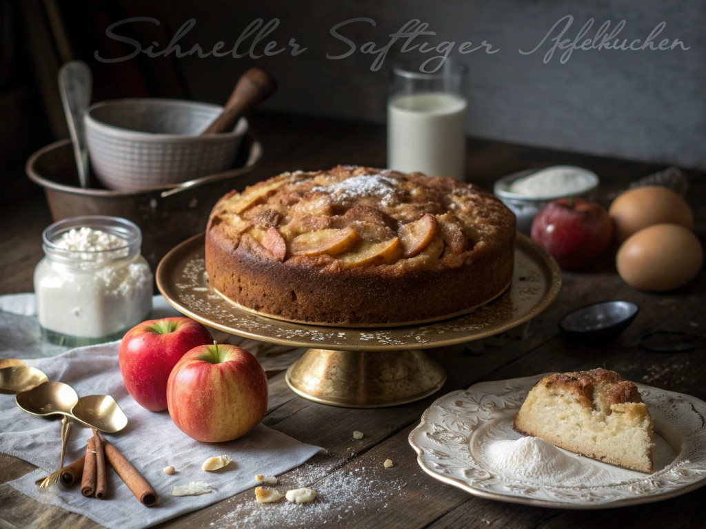 Schneller Saftiger Apfelkuchen