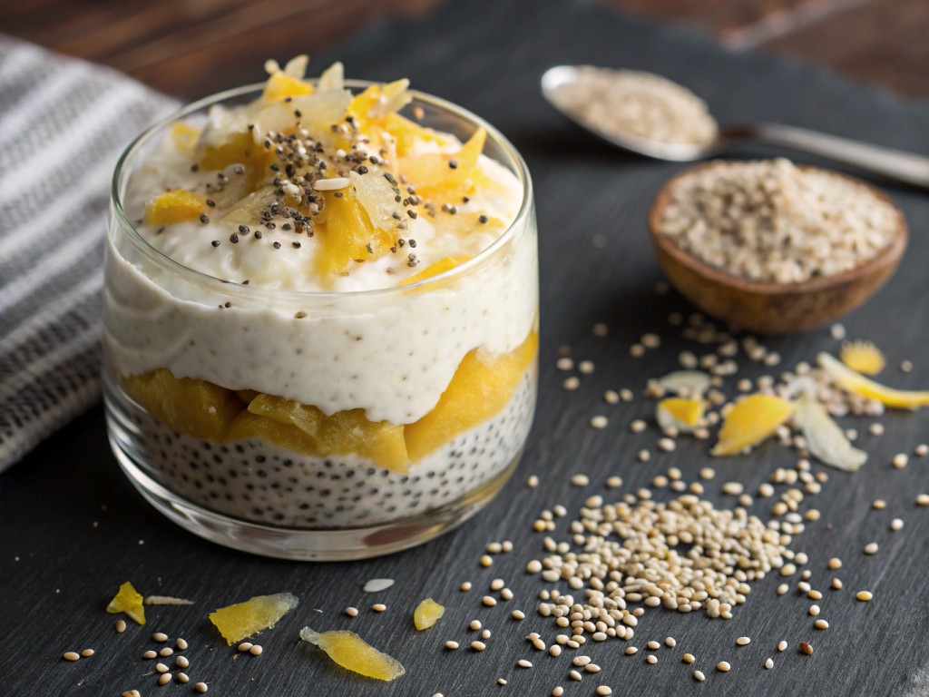 Veganes Zitronen‑Chia‑Dessert
