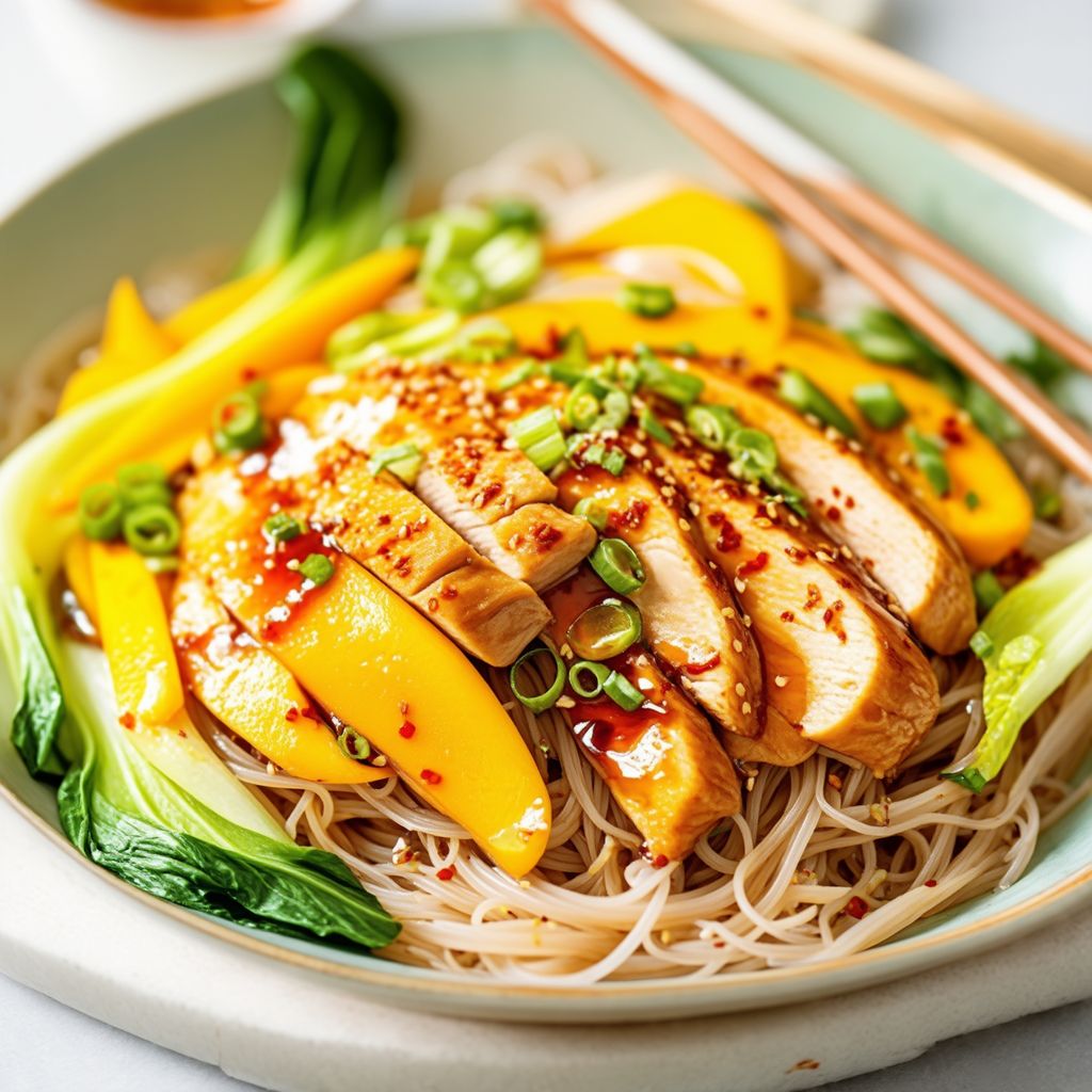 Asiatisch inspirierter Hähnchen-Nudelsalat