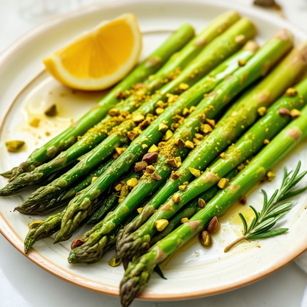 Delizia di Asparagi al Limone e Pistacchio