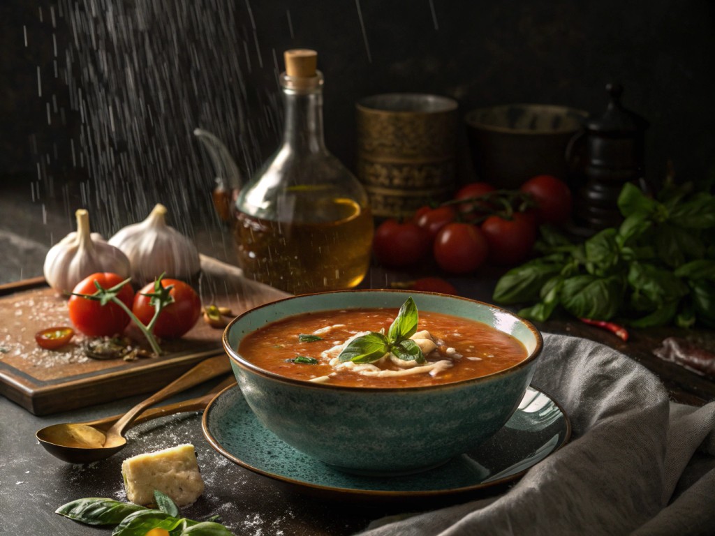 Cozy Rainy‑Day Tomato Basil Soup