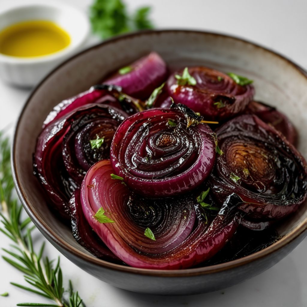 Charred Balsamic Red Onions with Herb Infusion