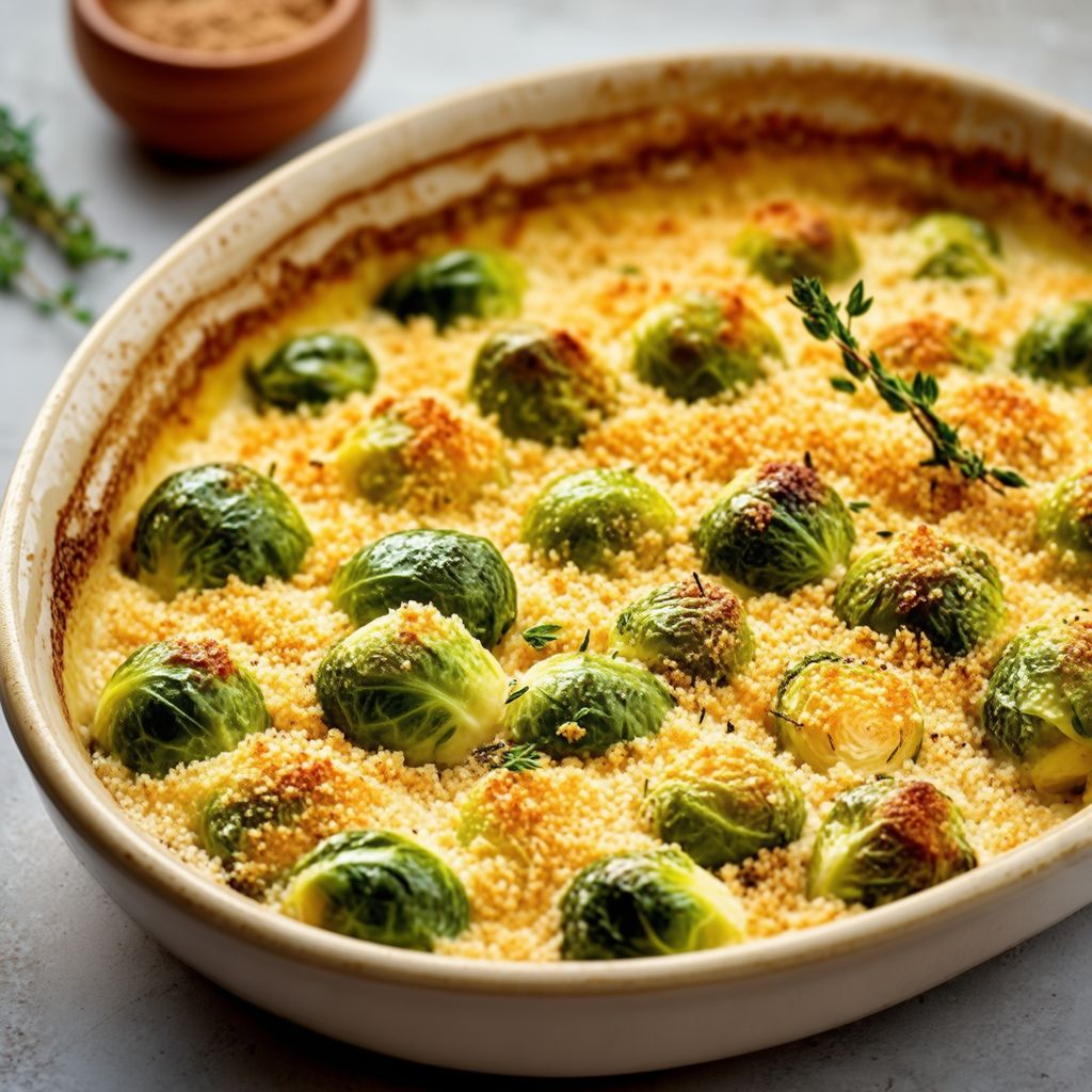 Cremige Knoblauch Rosenkohl Auflauf