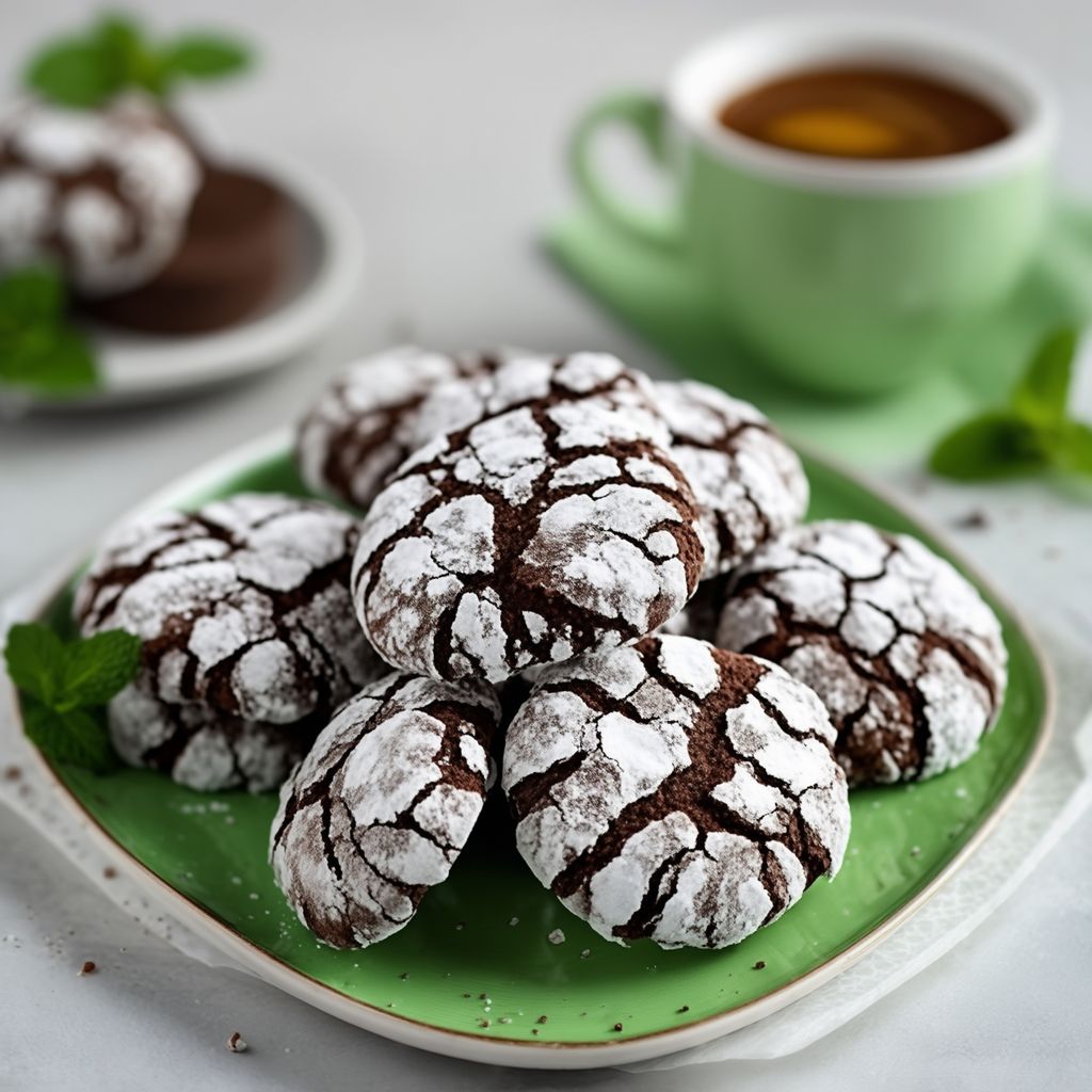 Biscotti Crinkle al Cioccolato e Menta