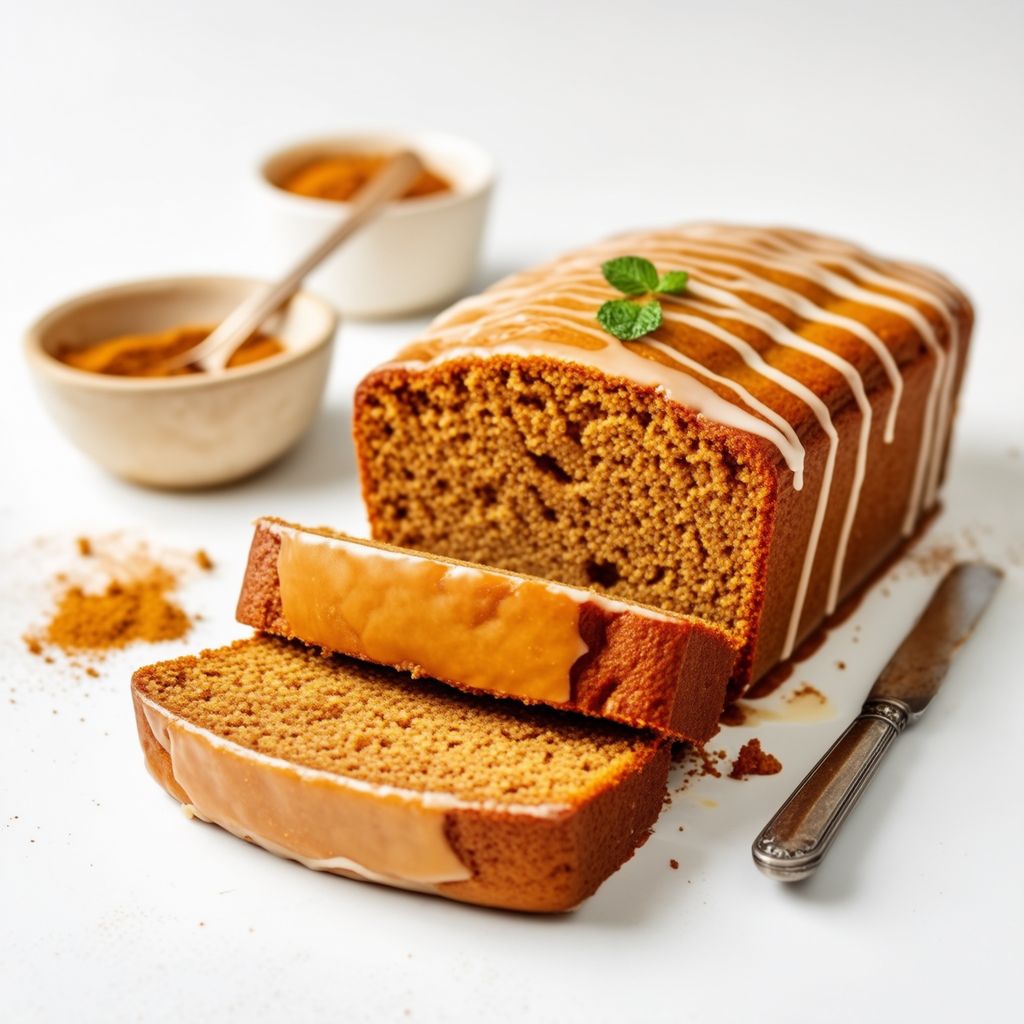 Spiced Ginger Loaf with Vanilla Glaze