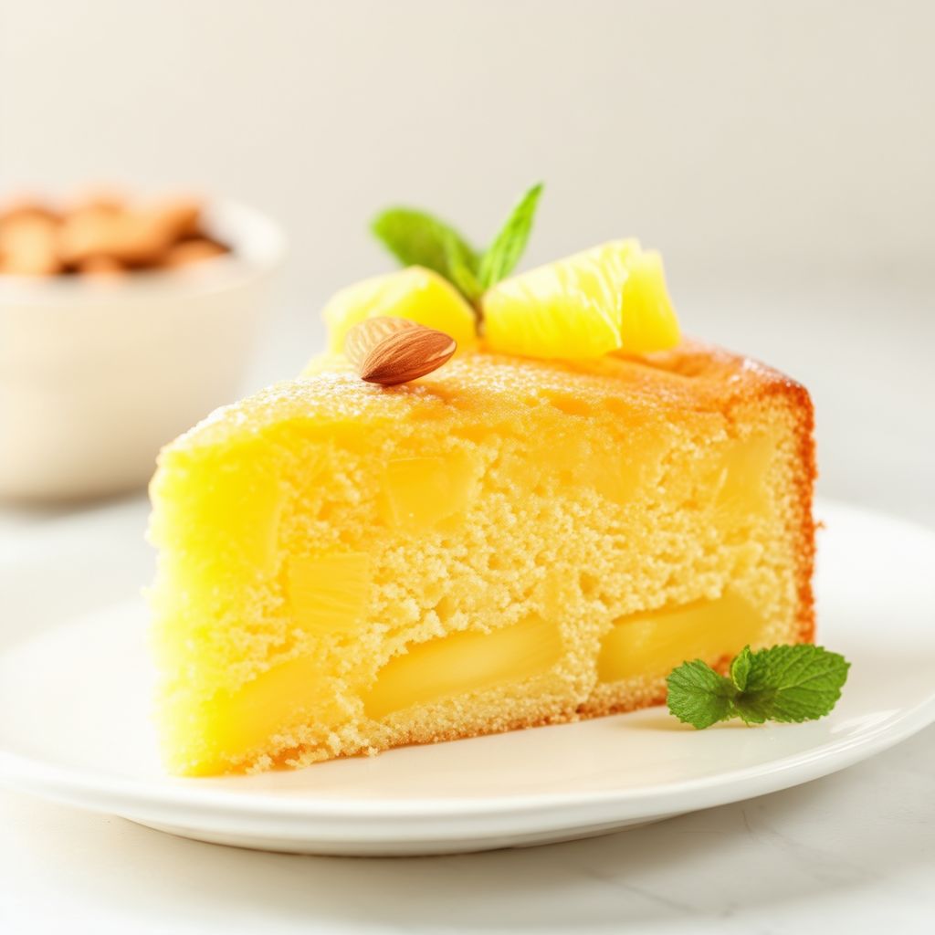 Tropischer Ananas-Mandel-Kuchen
