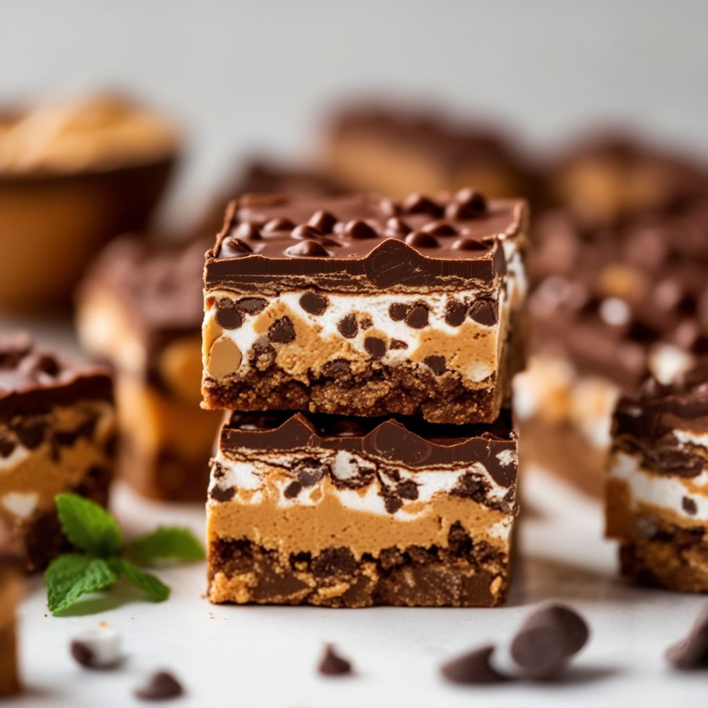Barrette di Cioccolato e Burro di Arachidi con Marshmallow