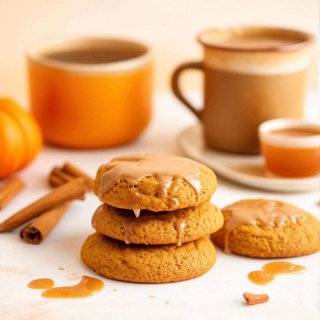 Vegane gewürzte Kürbiskekse mit Ahorn-Glasur