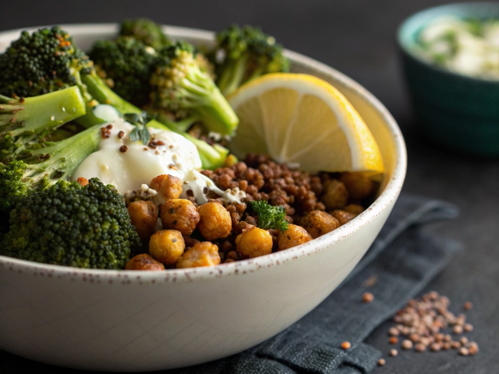 Brokkoli‑Kichererbsen‑Power‑Bowl