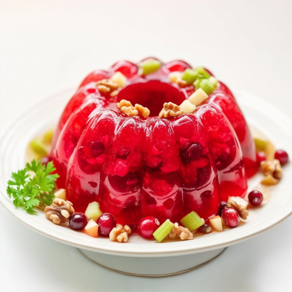 Festive Cranberry Apple Gelatin Mold
