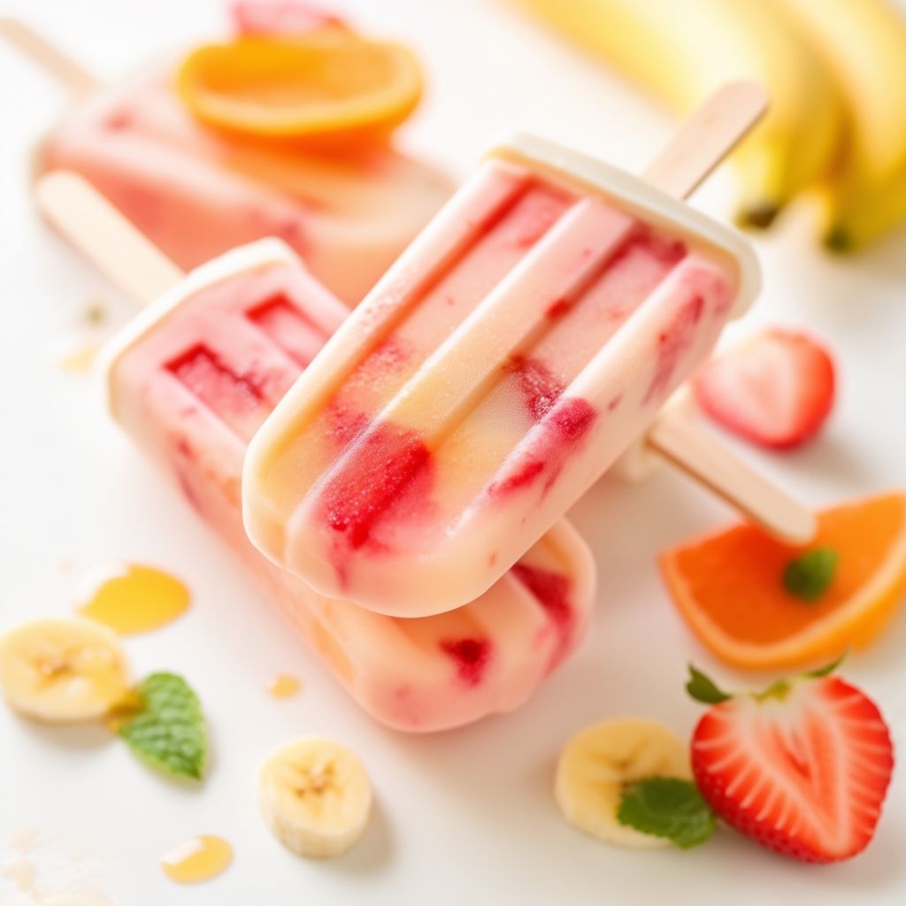 Frucht-infused Joghurt-Eis am Stiel