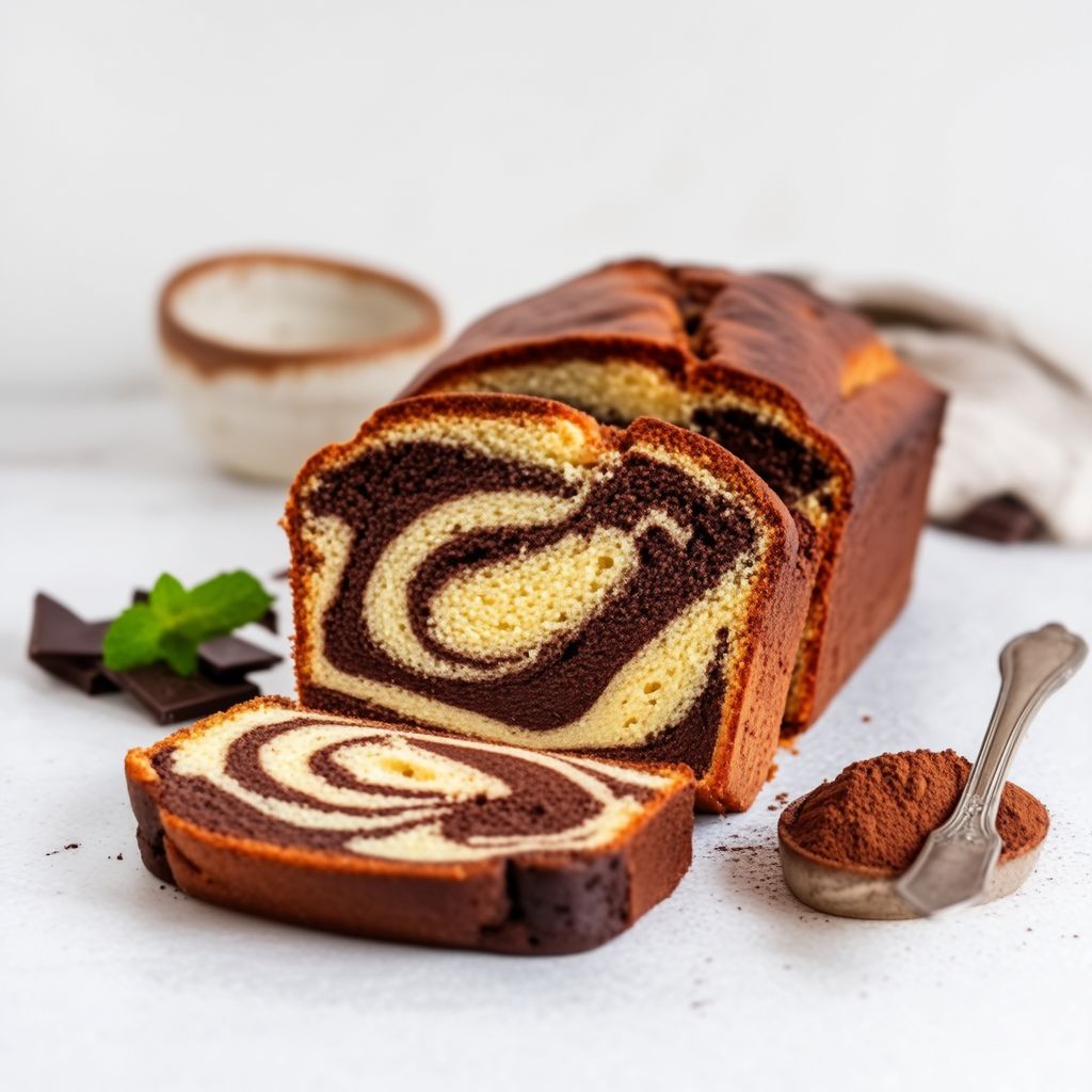 Swirled Chocolate Vanilla Loaf Cake