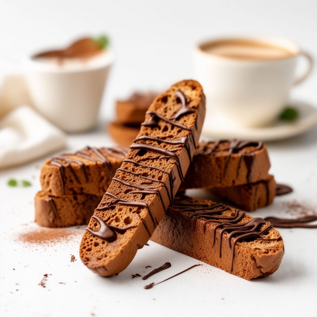 Schokoladenüberzogene Keks-Biscotti