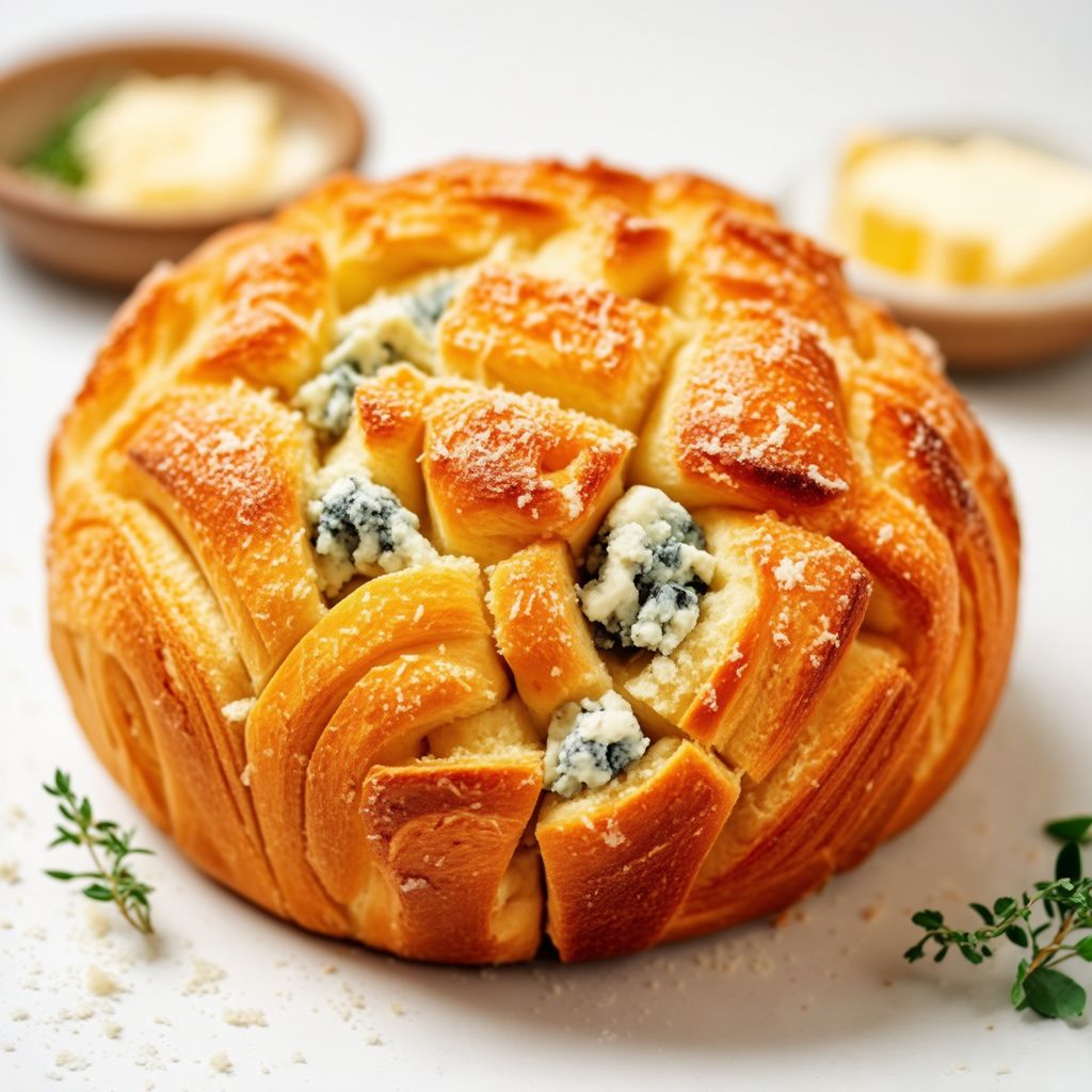 Herzhafter Blauschimmelkäse-Zupfbrot