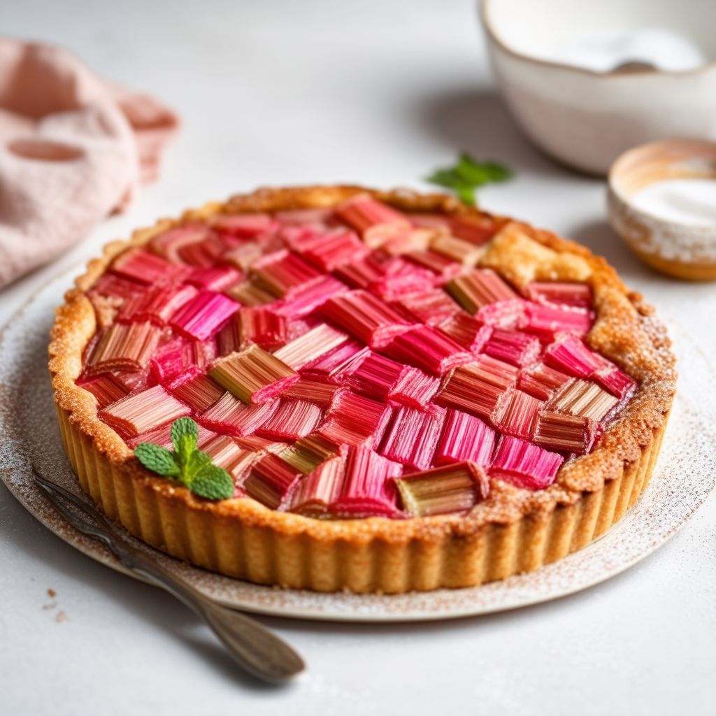 Rustikale Rhabarbertorte
