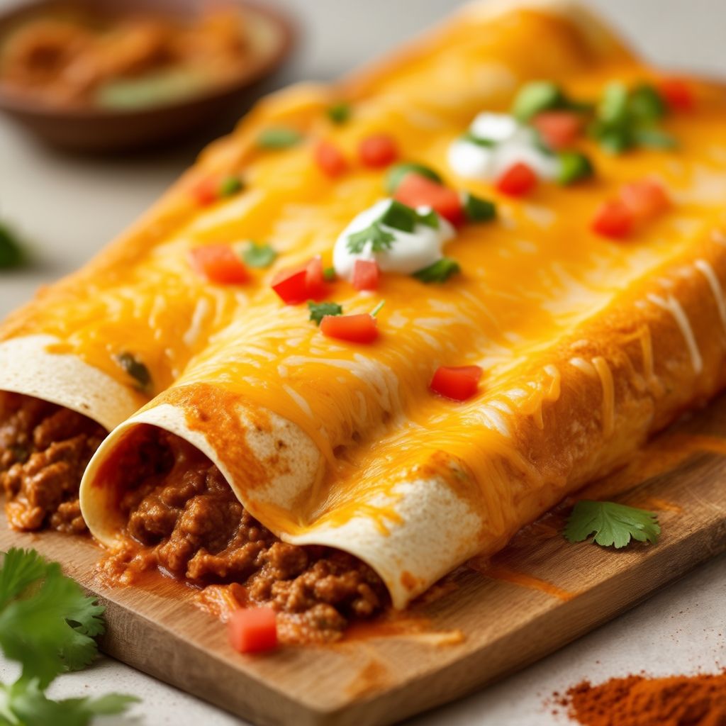 Cheesy Green Chili Beef Enchiladas