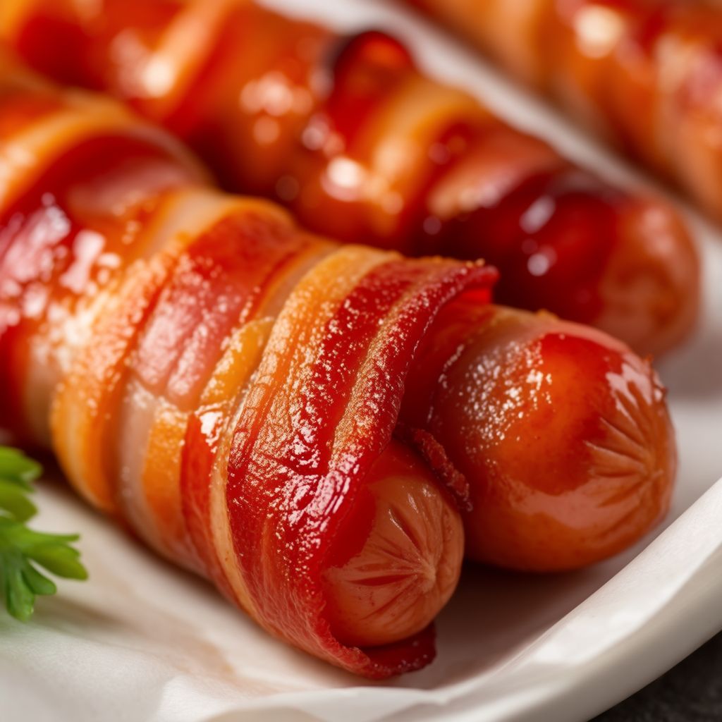 Sweet and Savory Bacon-Wrapped Sausages