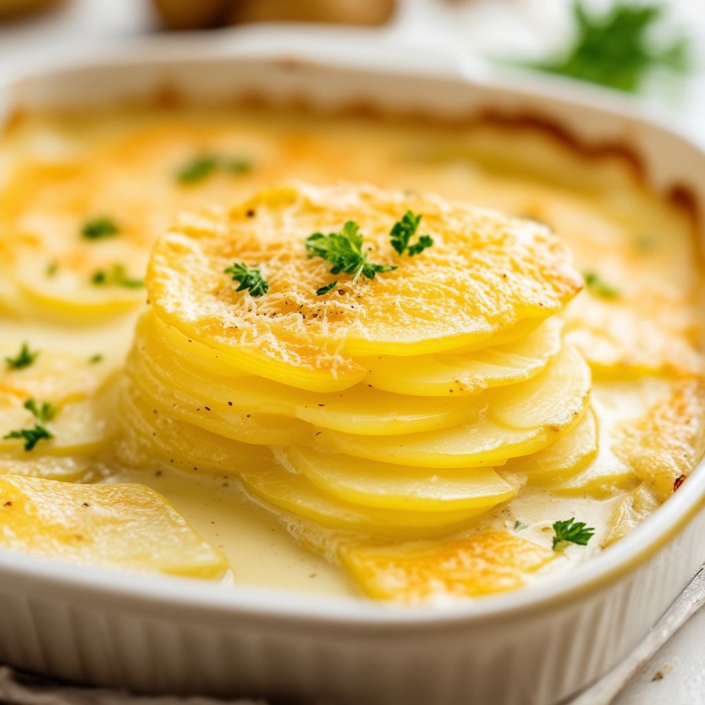 Gratin di Patate Cremoso all'Aglio e Erbe