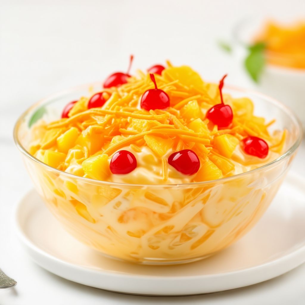 Tropensalat mit Cheddar und Kirsche