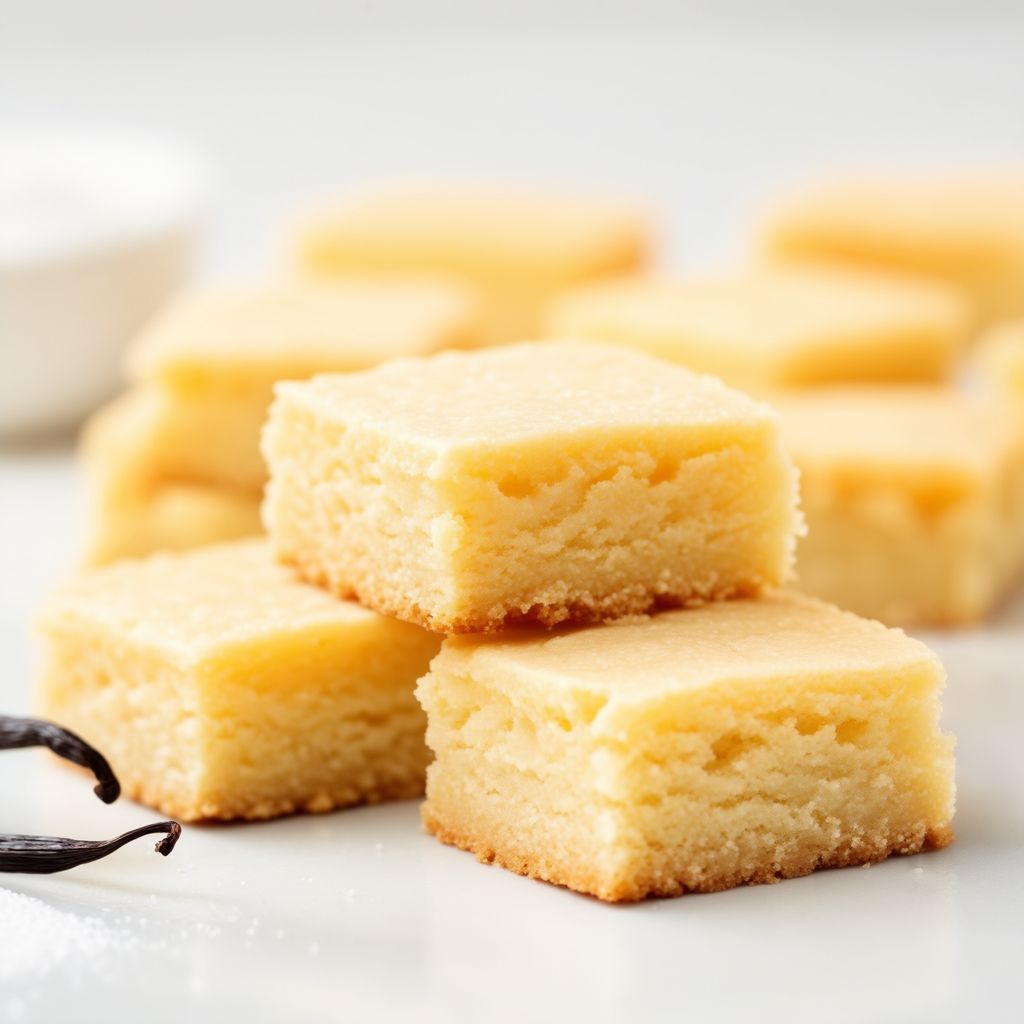 Buttery Vanilla Shortbread Squares