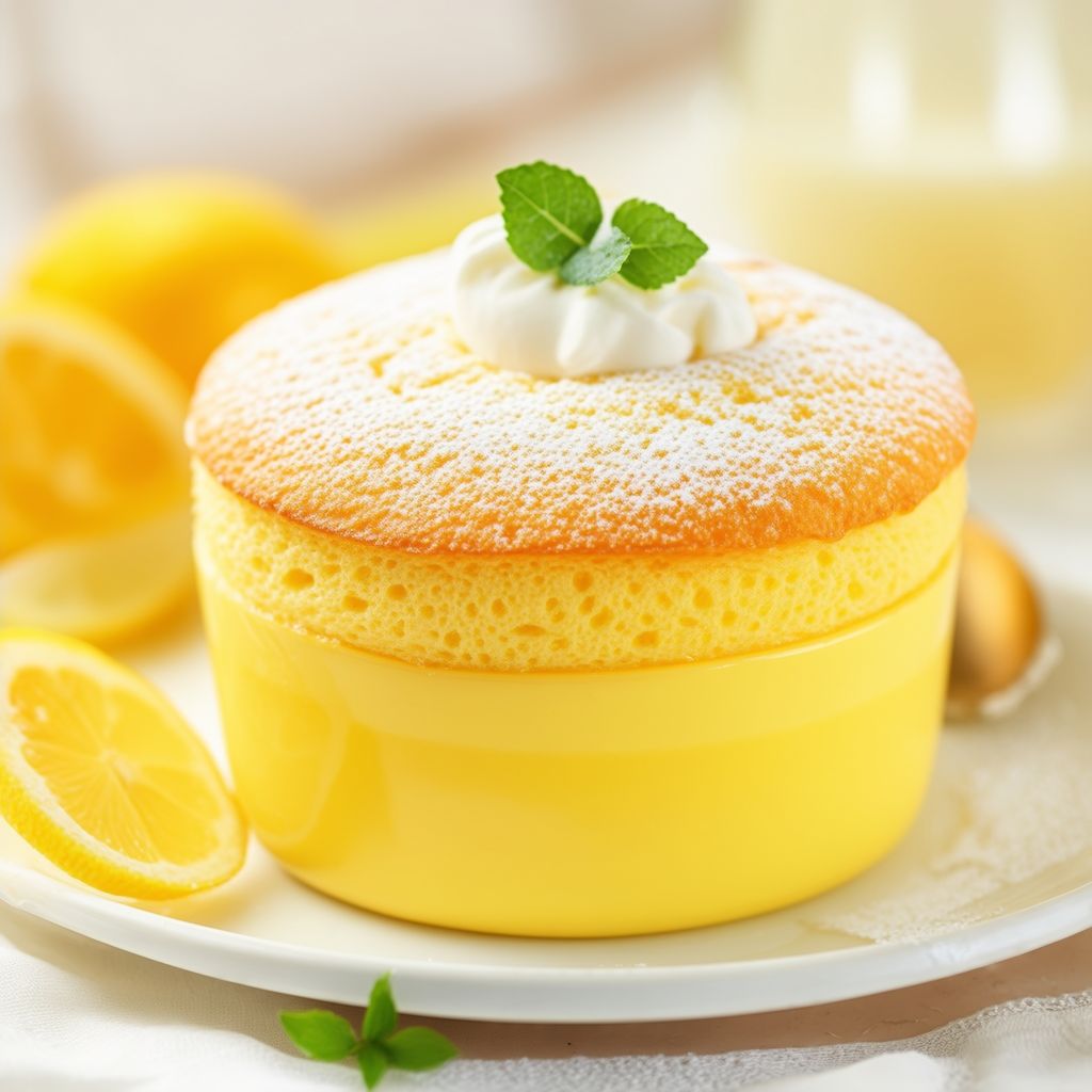 Zesty Lemon Soufflé Pudding