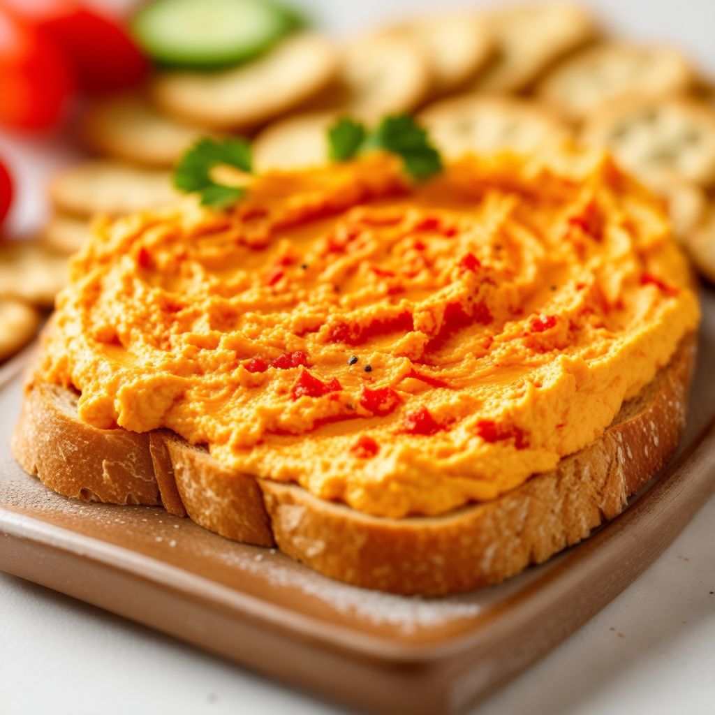 Würziger Cheddar- und gerösteter Paprika-Aufstrich