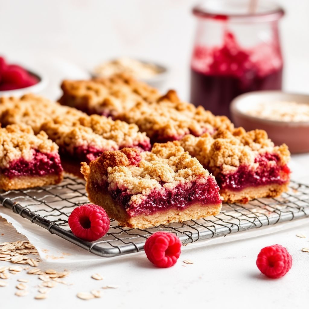 Himbeer-Hafer-Crumble-Riegel