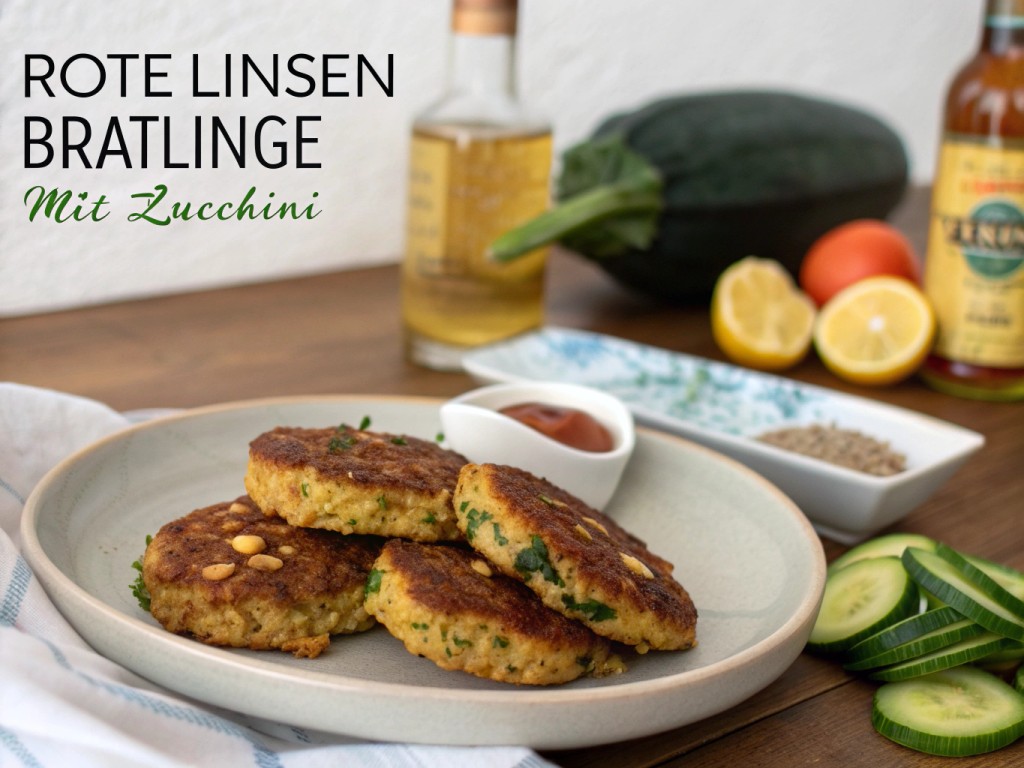 Rote Linsen Bratlinge mit Zucchini
