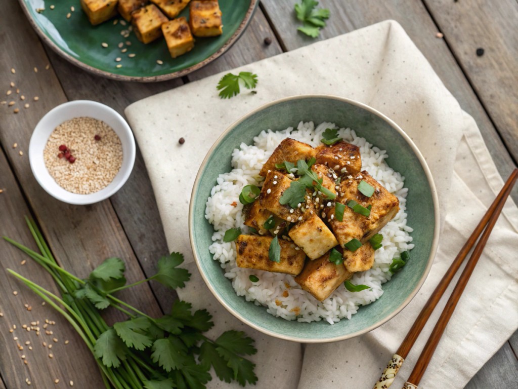 Kokosmilch‑geschmortes Tofu
