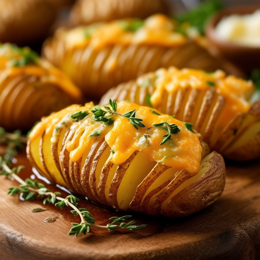 Käse-Kräuter Hasselback-Kartoffeln