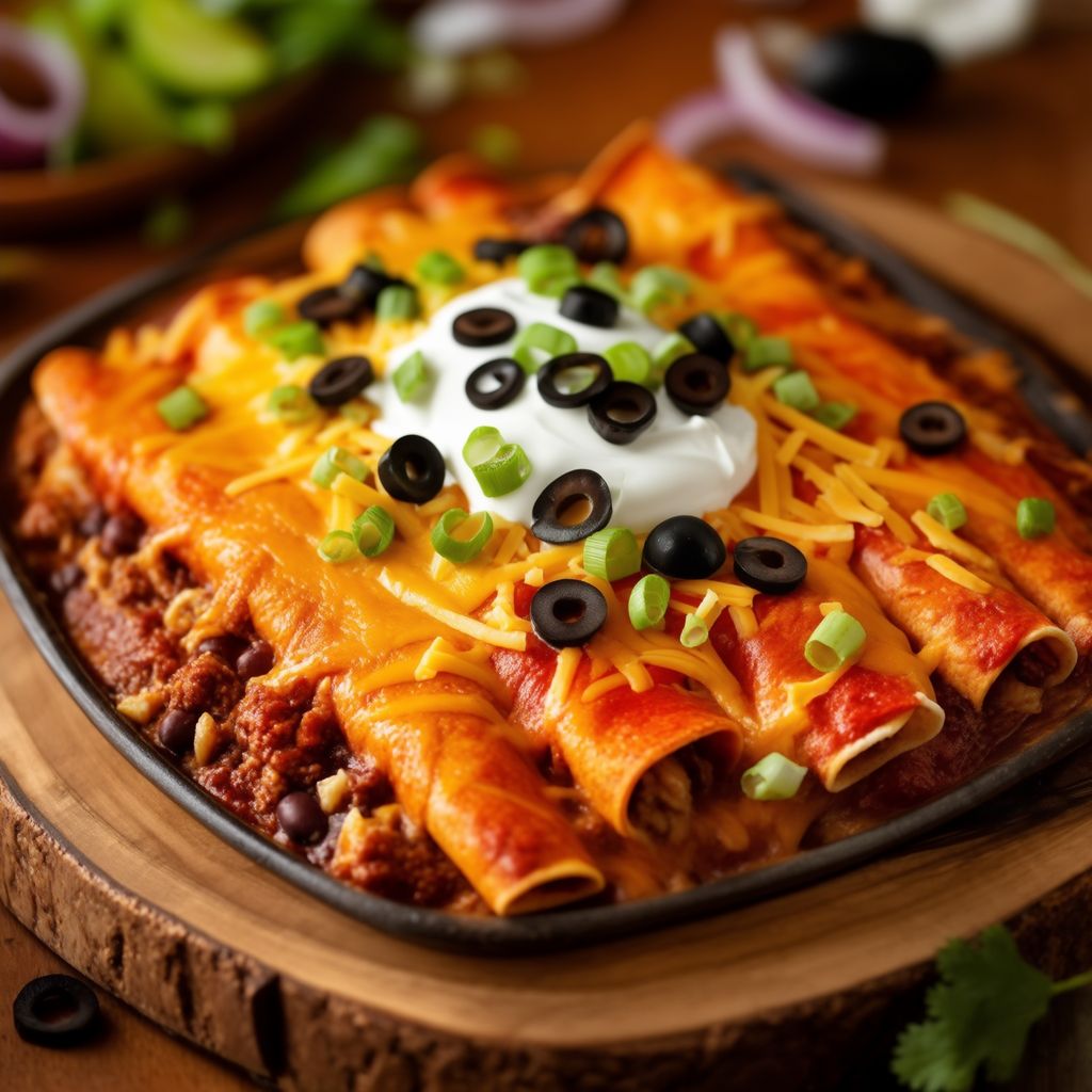 Cheesy Taquito Enchilada Casserole