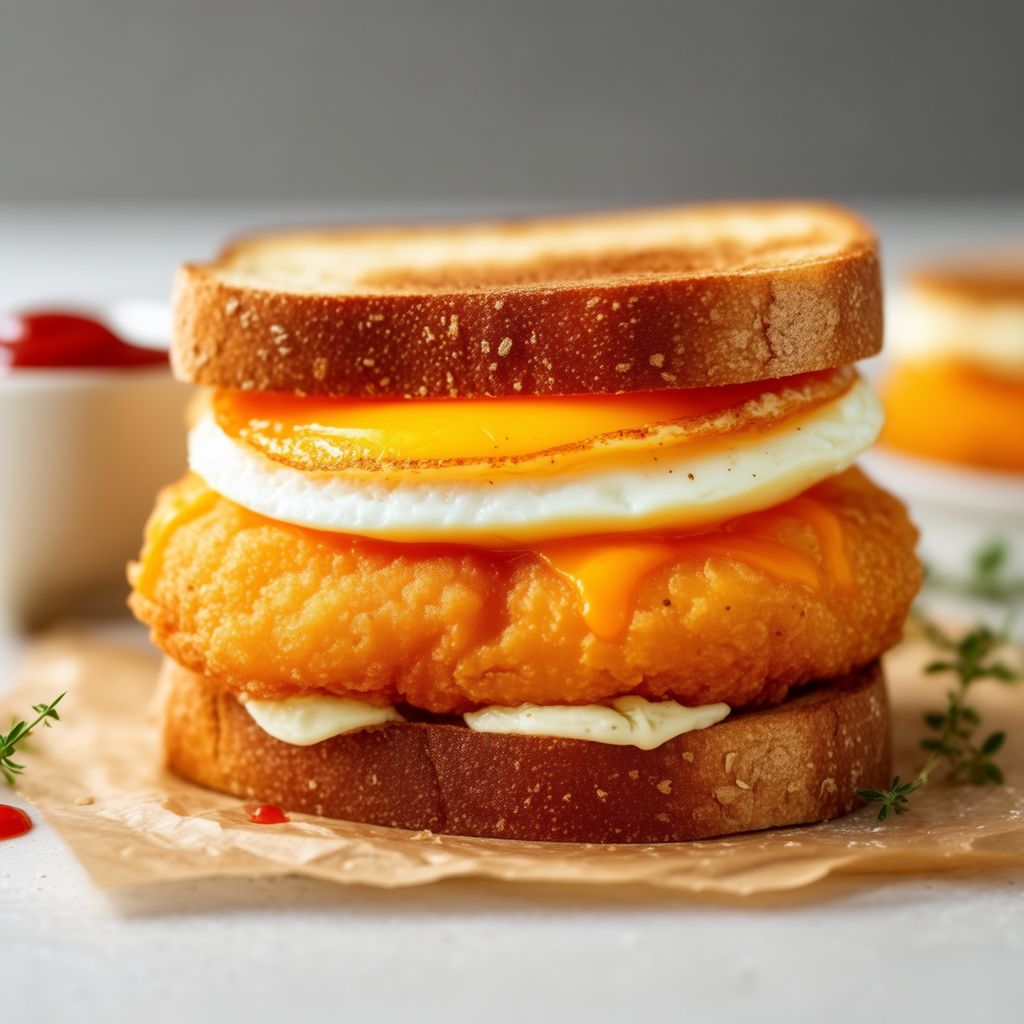 Käse-Spiegelei-Sandwich-Genuss