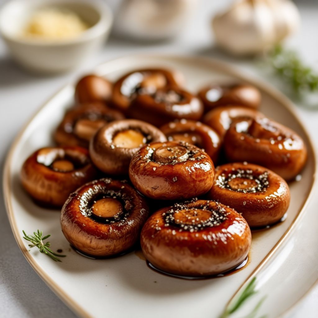 Knoblauch-Balsamico-Glasierte Champignons