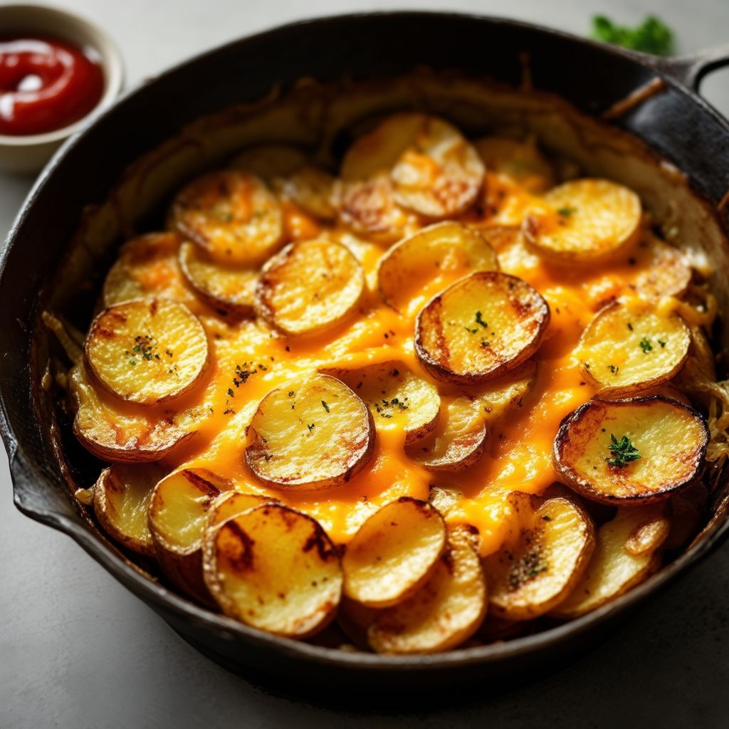 Gegrillte Käse-Kartoffel-Zwiebel-Delikatesse