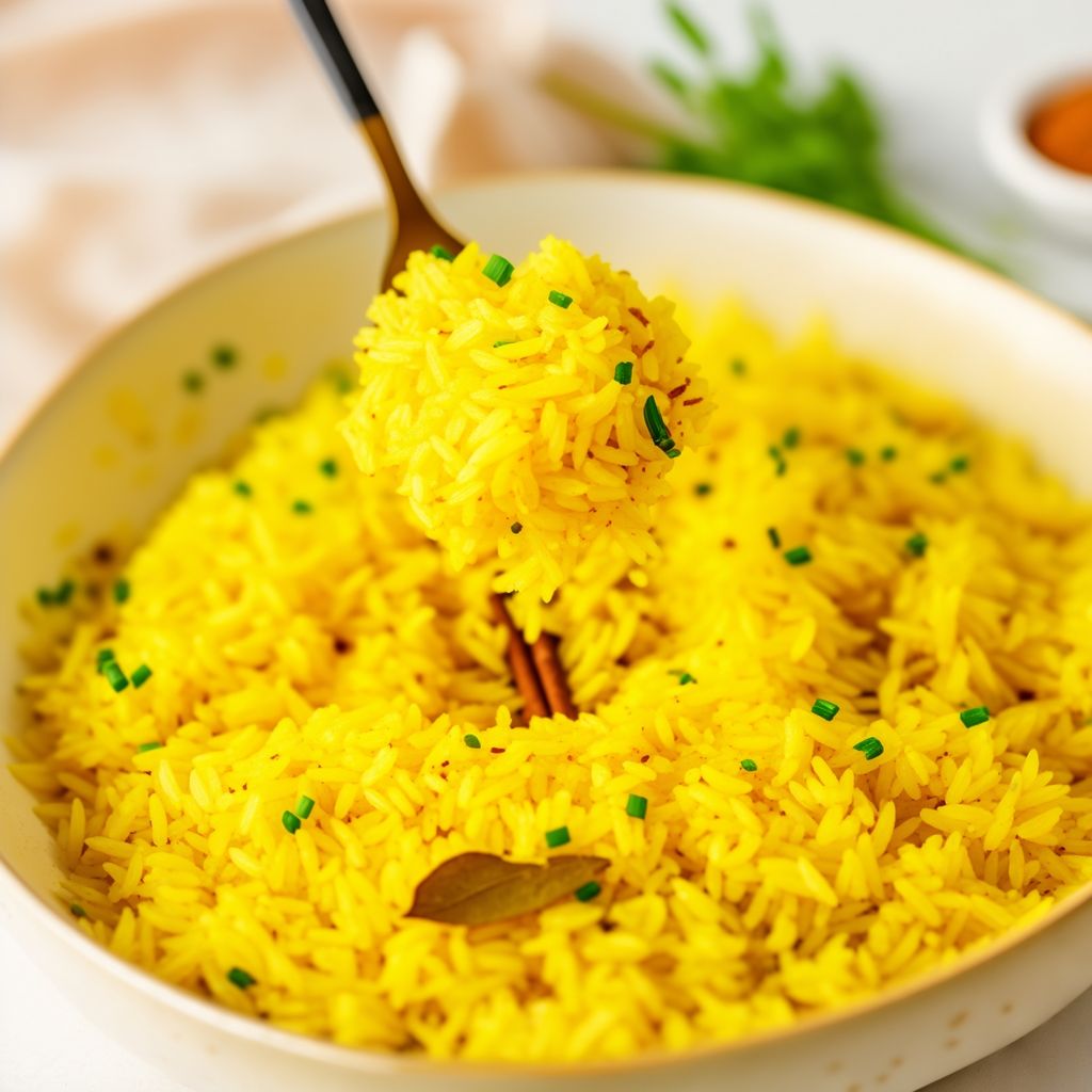 Riso Dorato alla Curcuma con Spezie Aromatiche