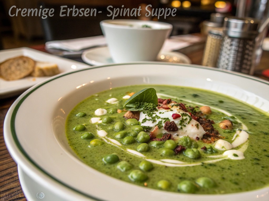 Cremige Erbsen-Spinat-Suppe