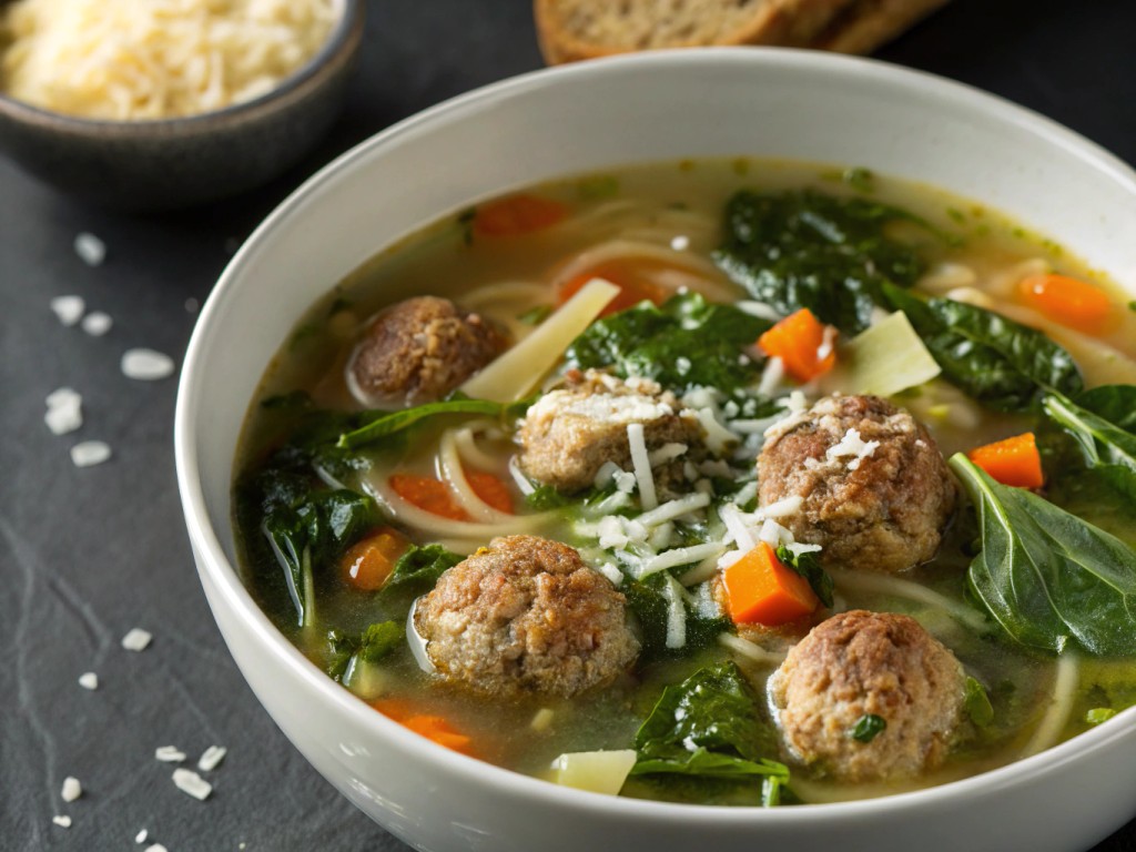 Italienische Hochzeitssuppe (Minestra maritata)