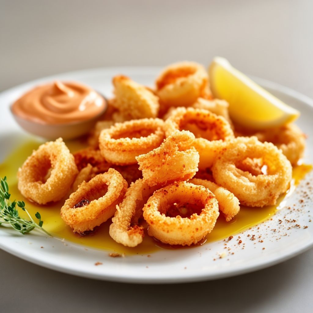 Crispy Garlic Calamari with Spicy Dip