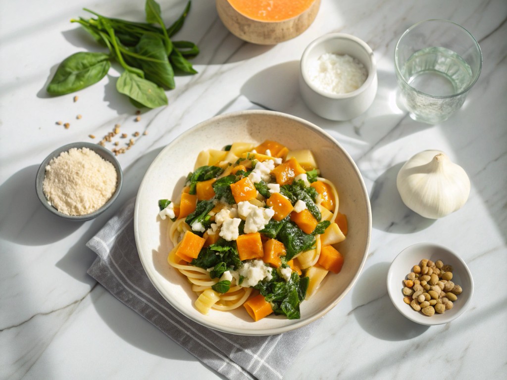 Kürbis‑Scheren‑Pasta