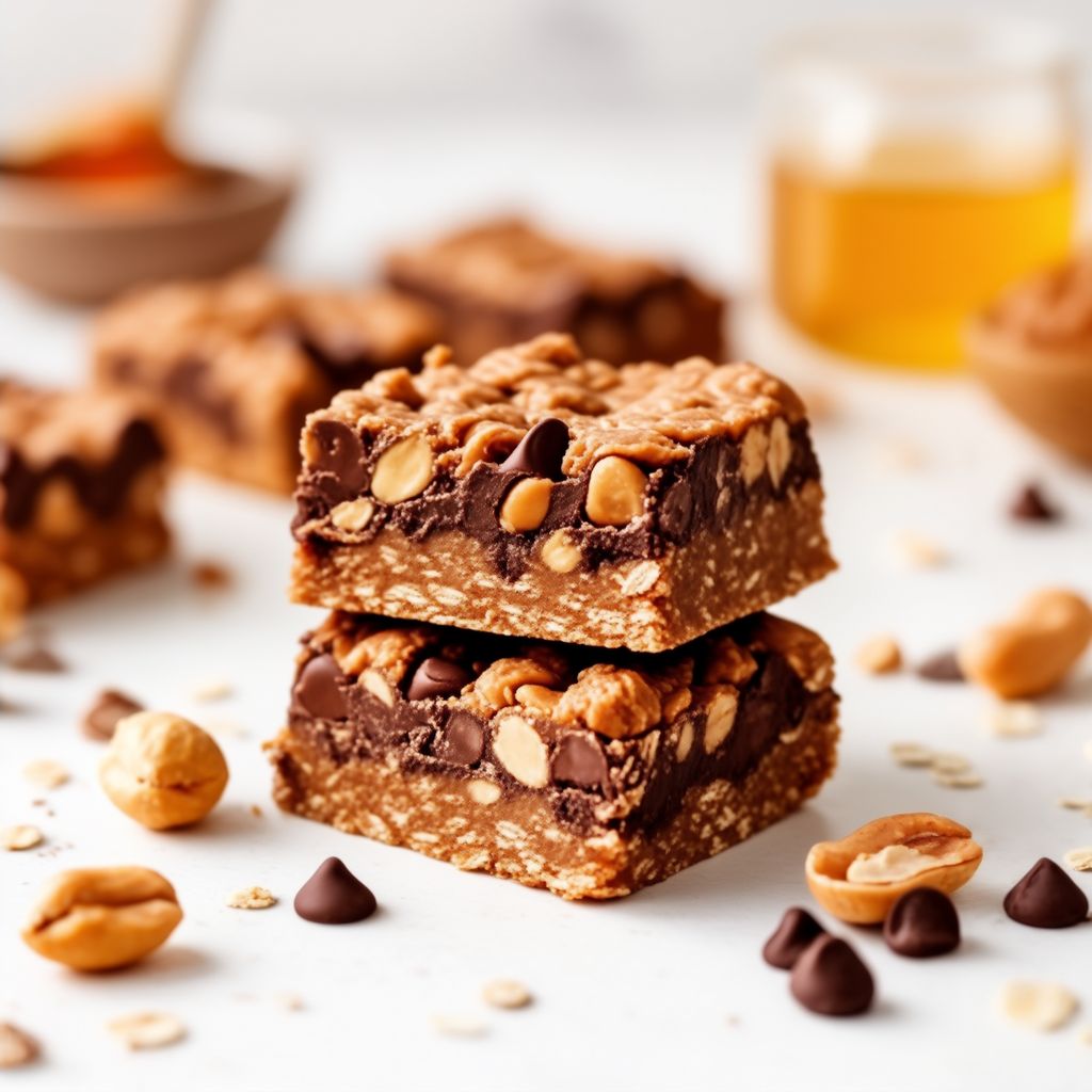 Quadrati Decadenti di Cioccolato, Avena e Arachidi