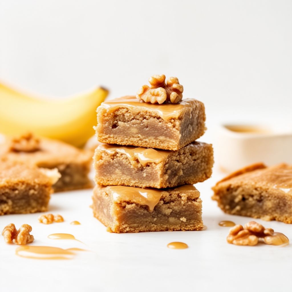 Banana Walnut Blondies with Brown Butter Glaze