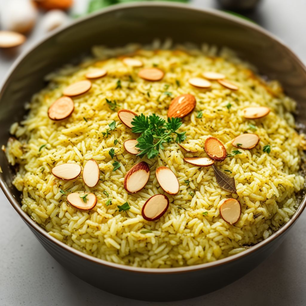 Riso al Forno Aromatizzato con Mandorle Tostate