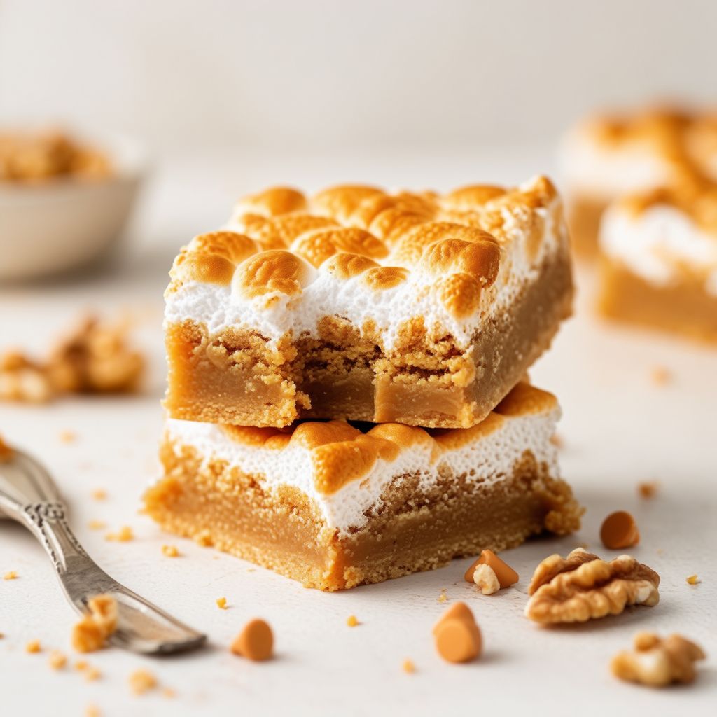 Golden Marshmallow Walnut Bars