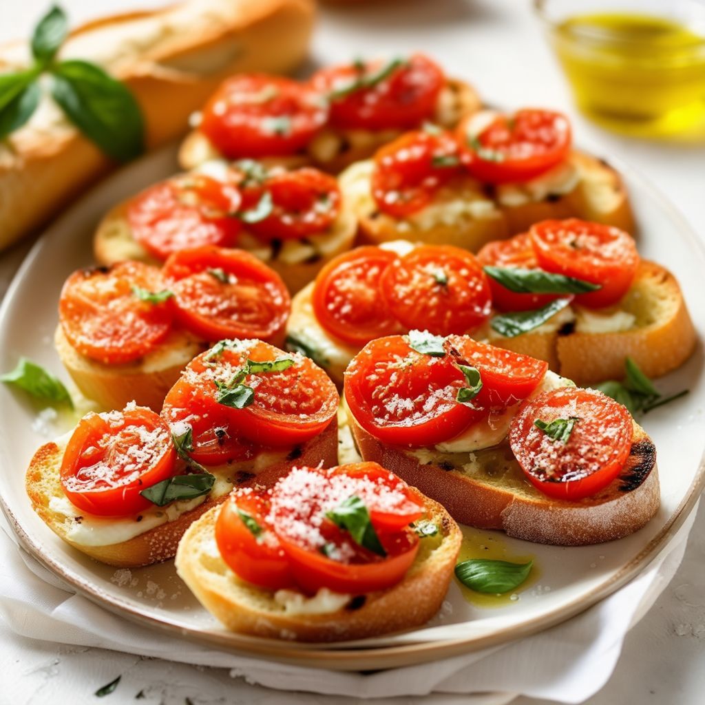 Gegrillte Tomaten-Basilikum-Crostini