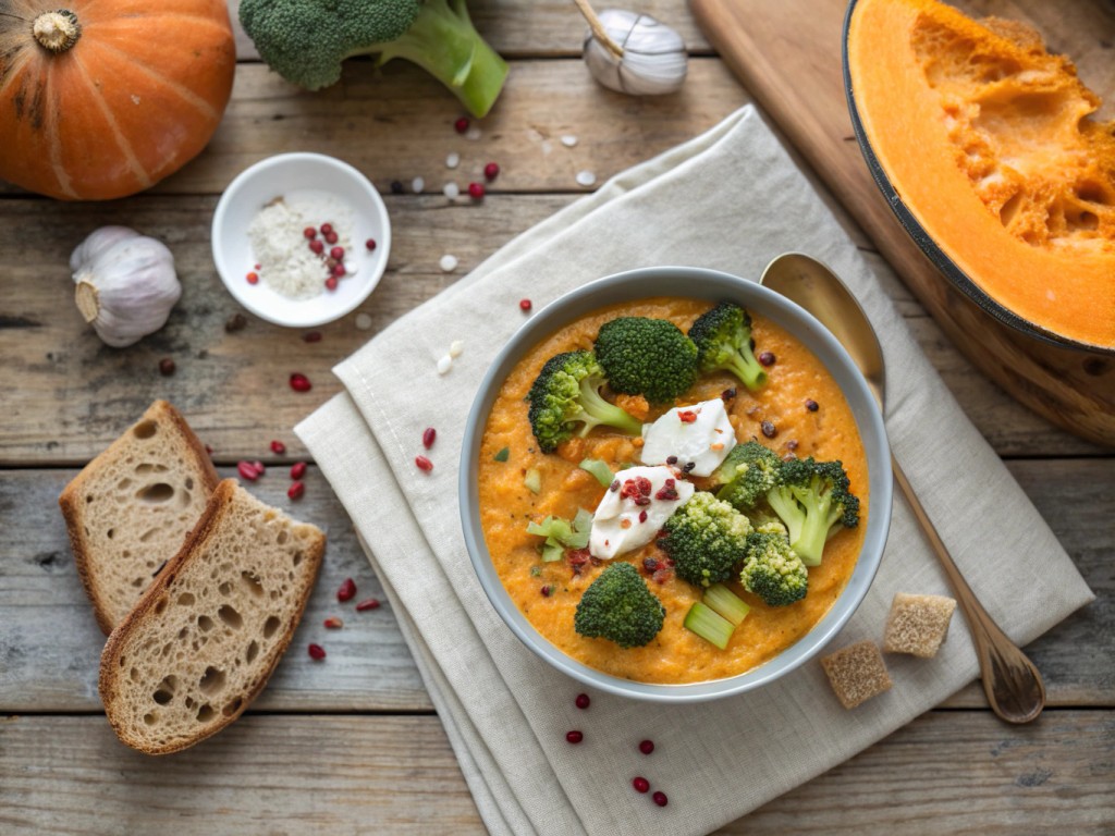 Cremige Kürbis‑Brokkoli‑Suppe 