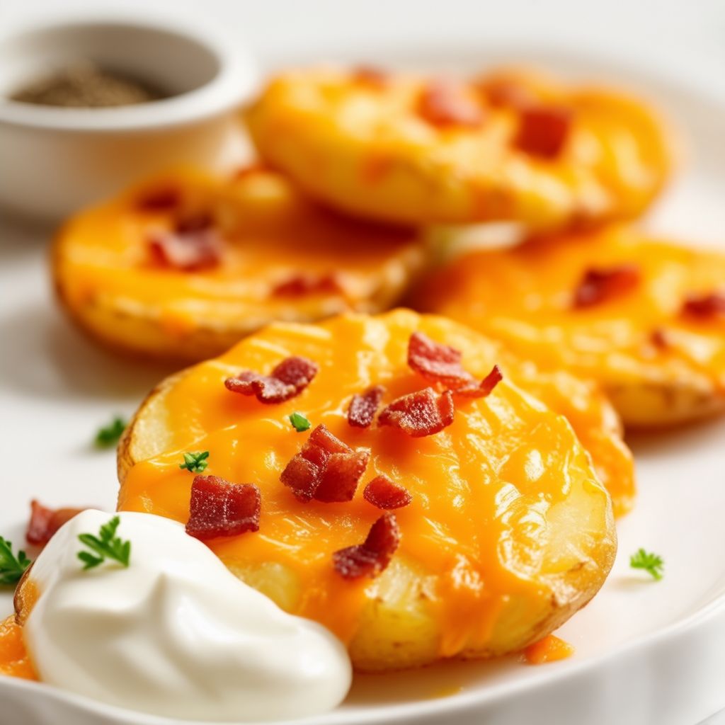 Knusprige Kartoffelmedaillons mit Speck und Käse