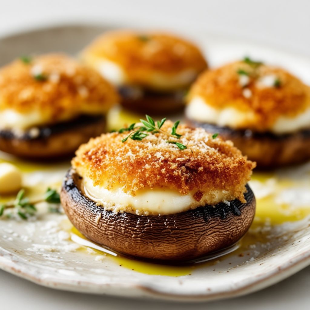 Gegrillte Mozzarella-gefüllte Portobello-Kappen