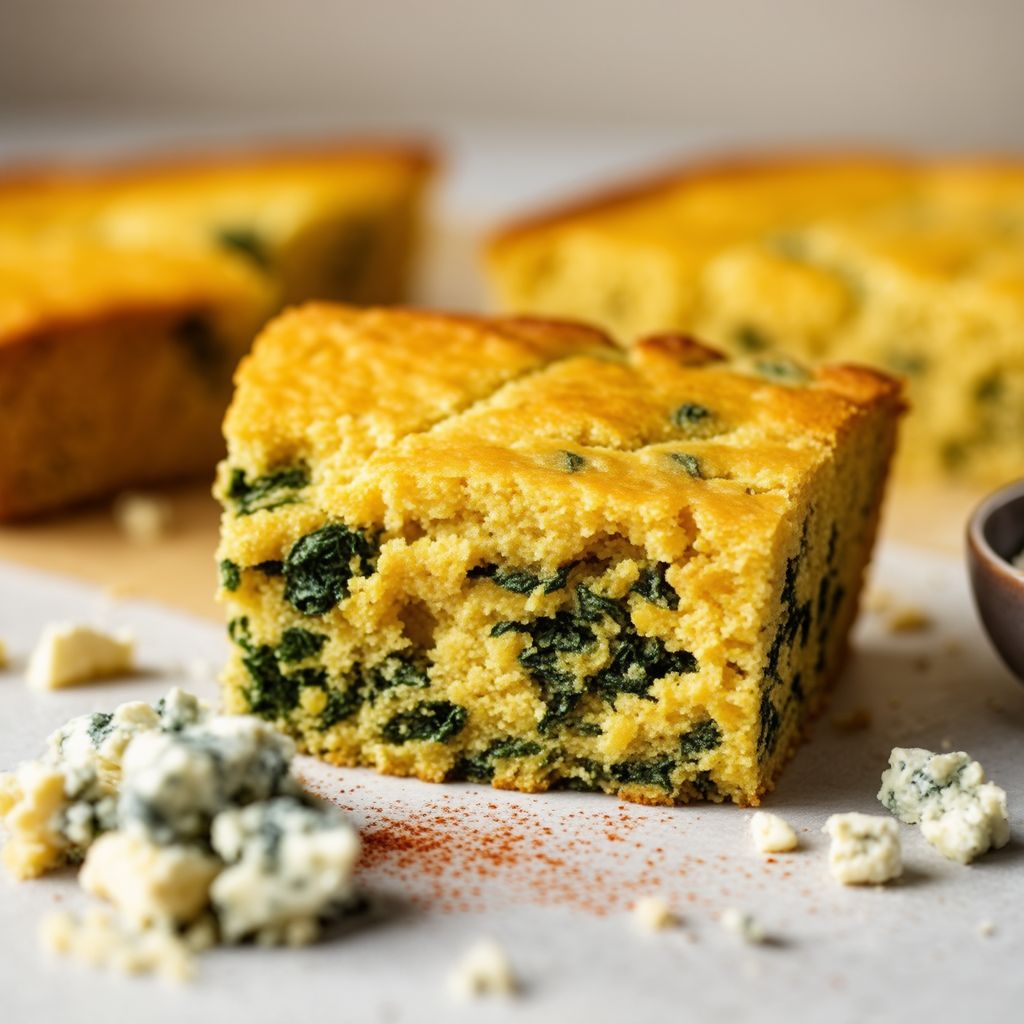 Herzhafter Spinat- und Blauschimmelkäse-Maisbrot