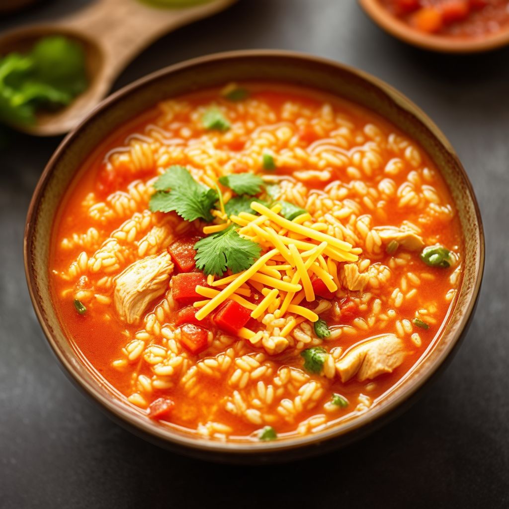 Würzige Hühner- und Reissuppe